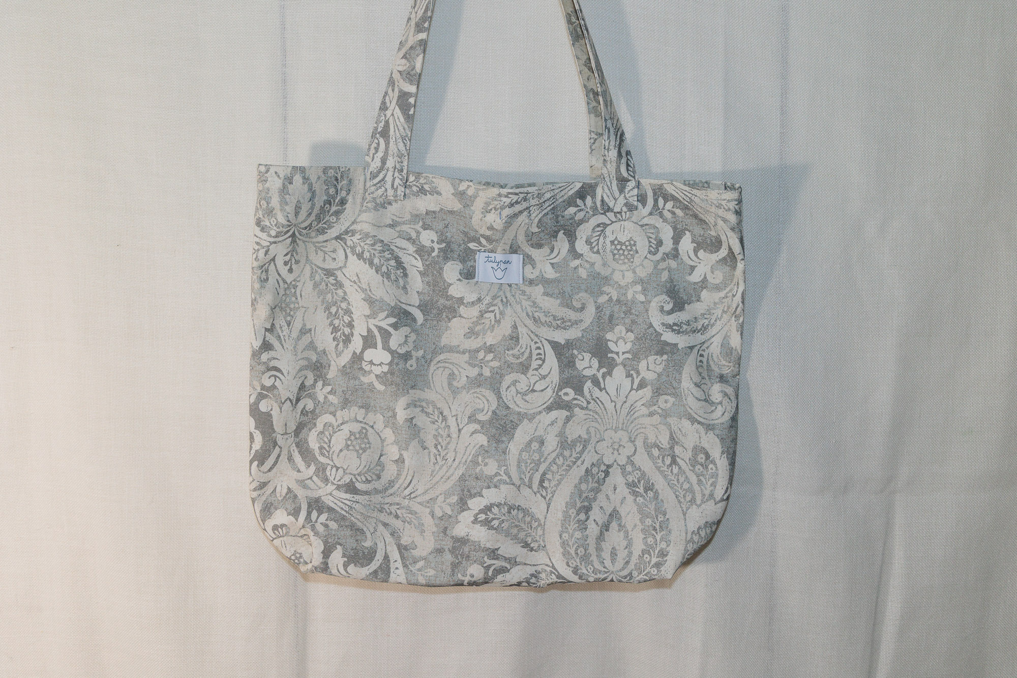 Tote Bag XL Flores Grises 